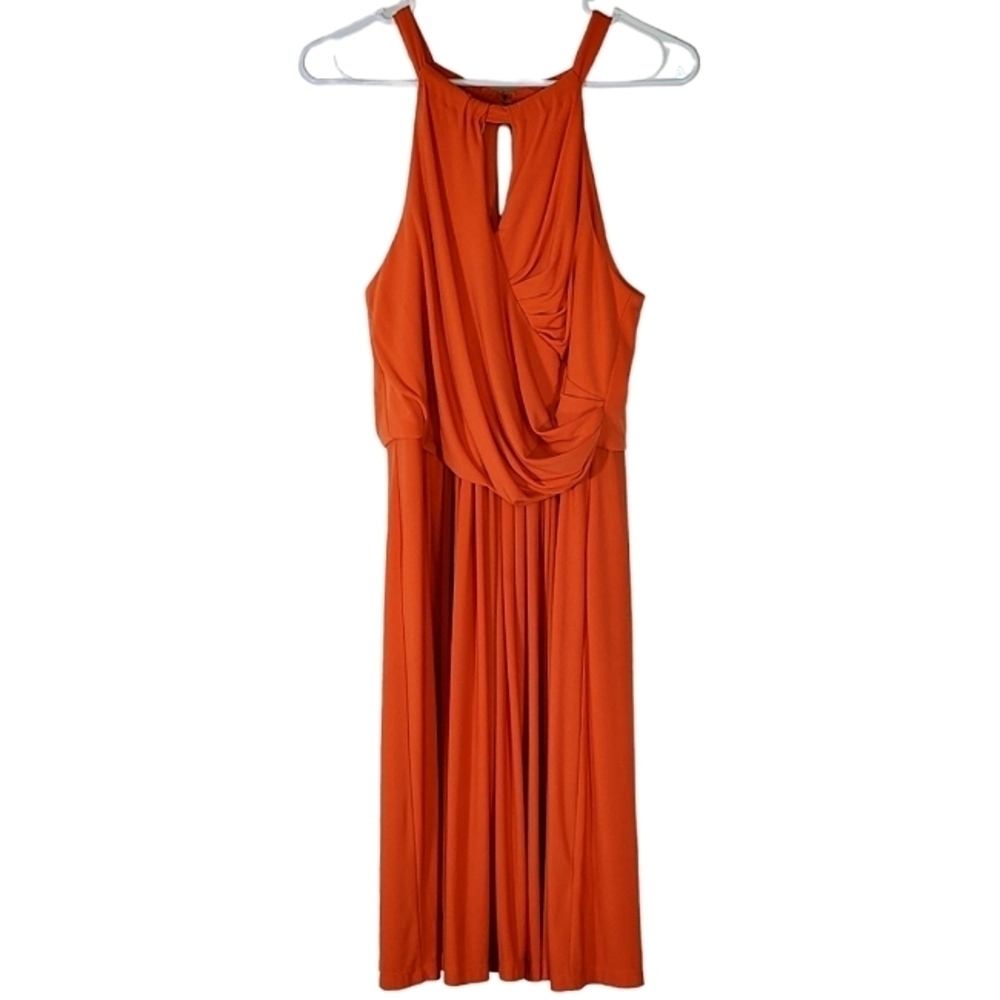 7412 * Boston Proper Keyhole Dress Orange Size 10